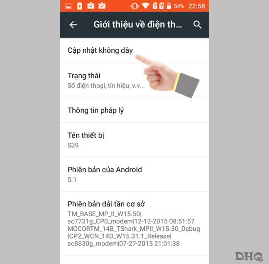 Chọn cập nhật không dây
